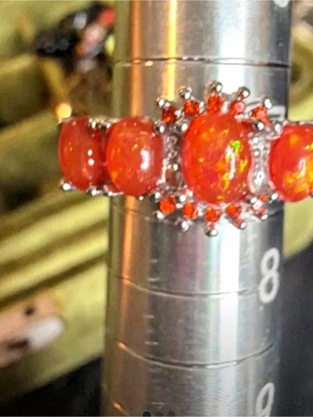 Orange fire opal costume  Ring Size 7 Like New
